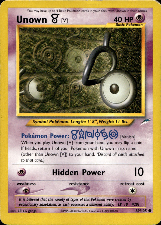 Unown [V] Common Neo Destiny 089/105 LP
