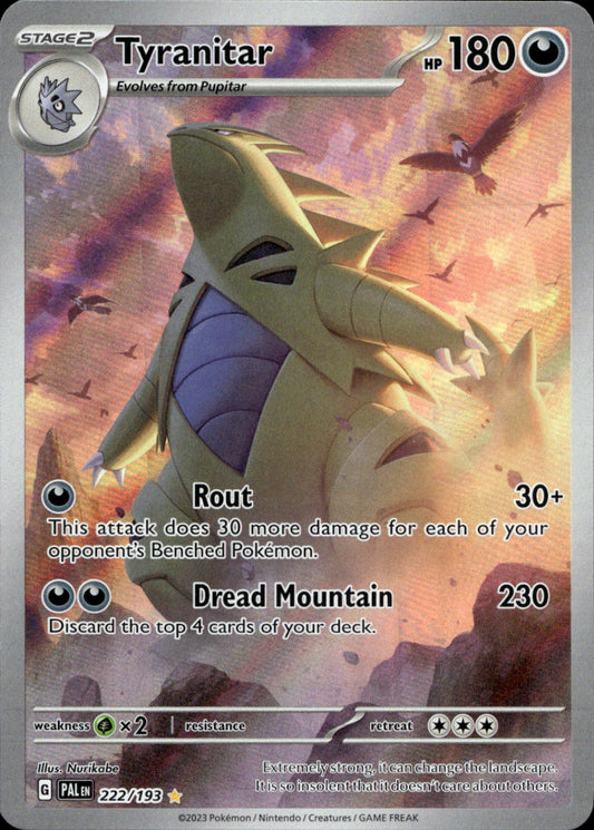 Tyranitar Illustration Rare SV02: Paldea Evolved 222/193 NM